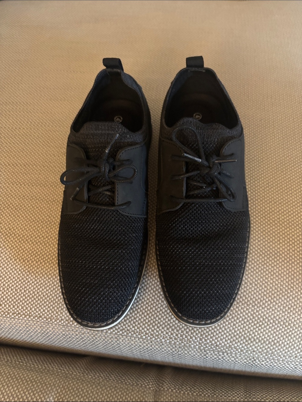 Kids Black Dress Sneakers with Lace-Up Closure